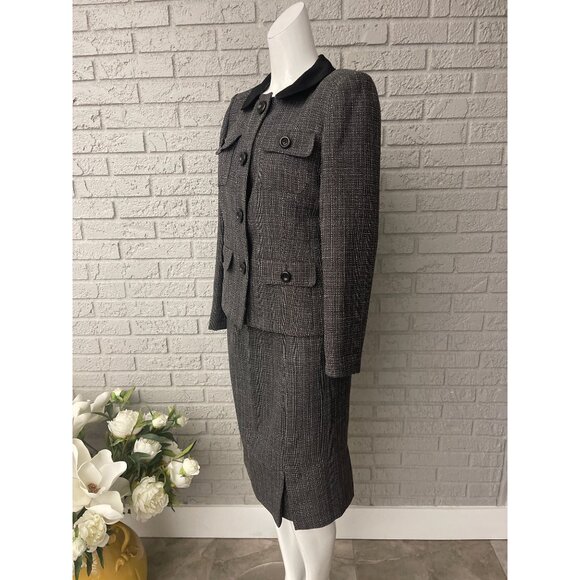 Le Suit Petite Women Gray Professional 2 Pcs Skirt Suit Set Size 6P - Picture 4 of 12
